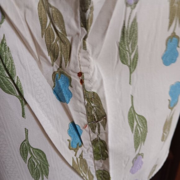 1OF1 Vintage 1950's Blouse top Sleeveless Button-Up Floral Handmade Cotton - Picture 7 of 9